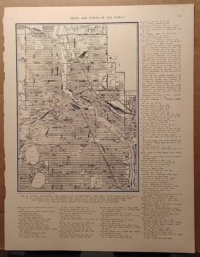 1940 vintage minneapolis map - 1940,